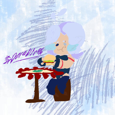 Friend's OC eating krabby patty